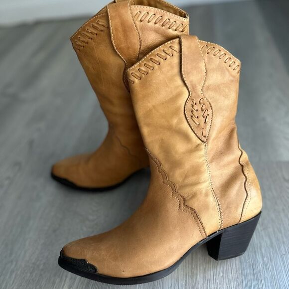 Durango Women's Boottie Boots Western Light Brown Pointed Zip Sz 7 - Picture 8 of 11